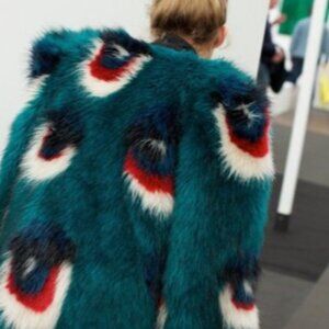 ISO (in search of) this fuzzy eye/feather patterned jacket/sweater in a size L